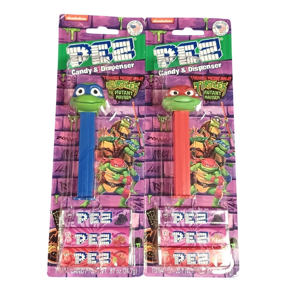 NEW 2 Teenage Mutant Ninja Turtles Mutant Mayhem Leonardo‎ Raphael PEZ Dispenser